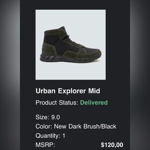 Urban Explorer Mid, Size: 9.0, Color:  New Dark Brush/Black.
